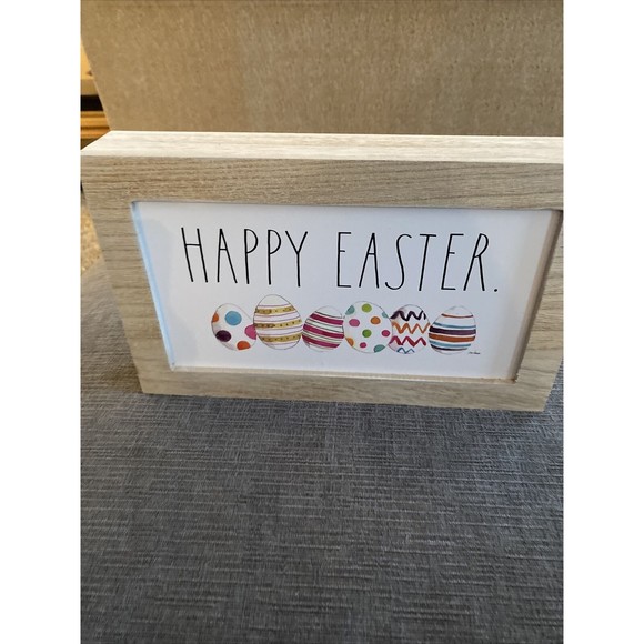 New Rae Dunn Easter sign HAPPY EASTER spring colorful Easter Eggs - Picture 1 of 3